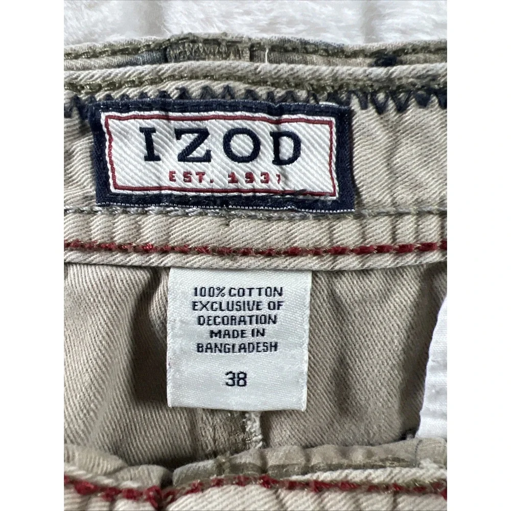 IZOD‎ Men's 100% Cotton Camo Camouflage Cargo Shorts Size 38X 10 Inseam